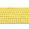 Cubic Zirconia Imitation Pearl Bead Strands, Round, Yellow, 3mm, Hole: 0.7mm, about 114~117pcs/strand, 14.80''~14.96''(37.6~38cm)