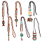 ANATTASOUL 6Pcs 6 Style Natural & Synthetic Mixed Gemstone Lariat Necklaces Set, Wood & Alloy Elephant Ethnic Style Necklaces for Women, Mixed Color, 28.35 inch(72cm)~37.40 inch(950mm), 1Pc/style