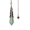 Natural Green Aventurine Dowsing Pendulum Big Pendants, with Red Copper Plated Metal Cone, Hexagonal Cone Charm, 260mm