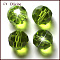 Imitation Austrian Crystal Beads, Grade AAA, K9 Glass, Faceted(32 Facets), Round, Yellow Green, 8mm, Hole: 0.9~1.4mm