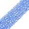 Electroplate Glass Beads Strands, AB Color Plated, Faceted, Rondelle, Light Sky Blue, 2.9~3.3x2mm, Hole: 0.8mm, about 148~150pcs/strand, 15.55~15.75 inch(39.5~40cm)