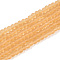 Transparent Glass Beads Strands, Faceted, Frosted, Rondelle, PeachPuff, 2.3~2.7x2mm, Hole: 0.4mm, about 150~155pcs/strand, 32~33cm