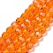 K9 Glass, Imitation Austrian Crystal Bead Strands, Grade AAA, Faceted Round, Dark Orange, 12mm, Hole: 0.9~1mm, about 33pcs/strand, 15.7 inch