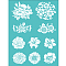 Self-Adhesive Silk Screen Printing Stencil, for Painting on Wood, DIY Decoration T-Shirt Fabric, Turquoise, Flower Pattern, 28x22cm