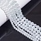 Round Cat Eye Beads, Elastic Crystal Thread, Stretchy String Bead Cord, for Beaded Jewelry Making,, White, Beads: 6~10mm, Hole: 0.8~1mm, 175pcs/box