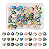 60Pcs 10 Style Alloy Enamel Bead Caps FIND-YS0001-16-1
