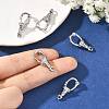 SHEGRACE Brass Micro Pave Clear Cubic Zirconia Spring Gate Clasps XGRQ58856-750P-4