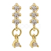 Brass Micro Pave Clear Cubic Zirconia Stud Earrings EJEW-R016-26G-01-4