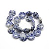 Natural Flat Round Blue Spot Jasper Beads Strands G-L246-01-2