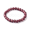 Handmade Silver Foil Glass Beaded Stretch Bracelets BJEW-JB06464-02-1