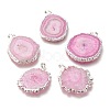 Dyed Natural Druzy Solar Quartz Crystal Pendants G-F693-01C-S-1