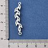 Brass Pave Clear Cubic Zirconia Leaf Links Connector Charms X-KK-Z156-15S-3