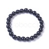 Natural Black Stone Stretch Bracelets G-K298-07-1