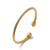 Ion Plating(IP) 304 Stainless Steel Cuff Bangles BJEW-P310-01G-1