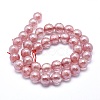 Electroplated Cherry Quartz Glass Beads Strands G-O164-04-10mm-2