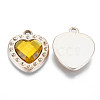 UV Plating Acrylic Pendants Rhinestone Settings OACR-N010-37LG-2