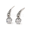 Rose Flower 316 Surgical Stainless Steel Pave Cubic Zirconia Ear False Plugs for Women EJEW-Z050-45A-AS-1