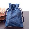 Polyester Imitation Burlap Packing Pouches Drawstring Bags ABAG-R005-9x12-12-1