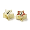 Brass Enamel European Beads KK-R162-060G-2