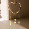 Heart Natural Fluorite Chips Hanging Ornaments HJEW-G024-01G-1