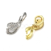 Rack Plating Brass Micro Pave Clear Cubic Zirconia Ice Pick Pinch Bails KK-K340-09-2