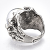 Adjustable Alloy Glass Finger Rings RJEW-T006-02B-3