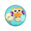 Cartoon Owl Printed Glass Half Round/Dome Cabochons GGLA-N004-18mm-B-2