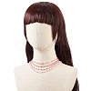4Pcs 4 Style Smiling Face Flower Acrylic & Glass Seed Beaded Necklaces Set for Women NJEW-JN04015-3