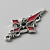 Jet Rhinestone Cross Pendatn with Red Enamel ENAM-WH0001-06AS-03-3