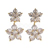 Rack Plating Flower Brass Stud Earrings EJEW-N055-44G-RS-1