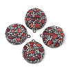 Polymer Clay Rhinestone Pendants RB-S056-10E-2