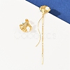 304 Stainless Steel Rhinestone Shell Shape Stud Earrings EJEW-A138-01G-1