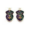 Carnival/Mardi Gras Theme Alloy Enamel & Glitter Powder Pendants ENAM-T020-53F-RS-1