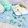 12Pcs 6 Style Alloy Enamel with ABS Plastic Imitation Pearl Pendant Stitch Markers HJEW-AB00220-5