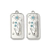 304 Stainless Steel Rhinestone Pendants STAS-L308-02B-P-1