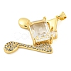 Rack Plating Brass Micro Pave Clear Cubic Zirconia Pendants ZIRC-L100-157G-01-2