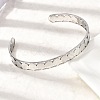 201 Stainless Steel Open Cuff Bangles for Women BJEW-Z162-01P-3