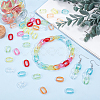 PandaHall Elite 490Pcs 7 colors Transparent Acrylic Linking Rings TACR-PH0001-24-2