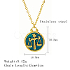 304 Stainless Steel Enamel Constellation Pendant Necklaces DJ0261-3-1-1