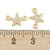 Brass Micro Pave Clear Cubic Zirconia Connector Charms KK-Q820-42G-3
