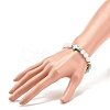 Natural White Jade & Howlite & Synthetic Turquoise(Dyed) Stretch Bracelet with Cross BJEW-JB08295-03-3