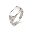 316L Stainless Steel Shell Finger Rings for Women RJEW-U054-01C-P-4