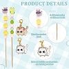 6Pcs Beadable Bamboo Knitting Needle & 6Pcs Cat Alloy Enamel Stitch Marker Kits DIY-DR00013-3