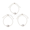 Natural Pearl Link Slider Bracelet BJEW-JB09449-02-1