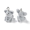 Animal Shape Flocky Resin Pendants RESI-Q229-01B-2