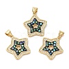 Star Rack Plating Brass Cubic Zirconia Pendants KK-K385-050G-2