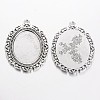 Tibetan Style Alloy Big Pendant Cabochon Settings TIBEP-553-AS-FF-4