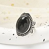 Natural Obsidian Adjustable Rings RJEW-I108-01AS-17-3