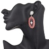 3 Pairs Cross Oval Glass Seed Bead Woven Stud Earrings EJEW-MZ00595-5