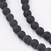 Natural Black Stone Bead Strands G-R193-01-4mm-3